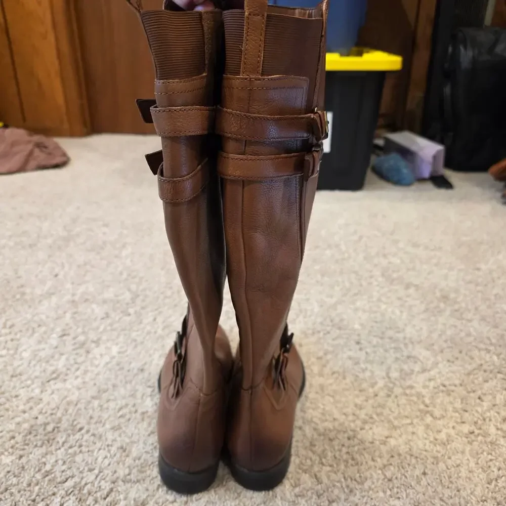 NWT Naturalizer Jessie zip up riding boots in cinnamon sz 9.5